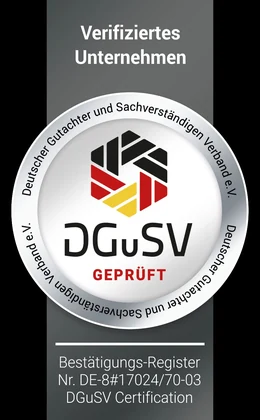 DGuSV: Verifiziertes Unternehmen, Bestätigungs-Register Nr. DE-8#17024/70-03